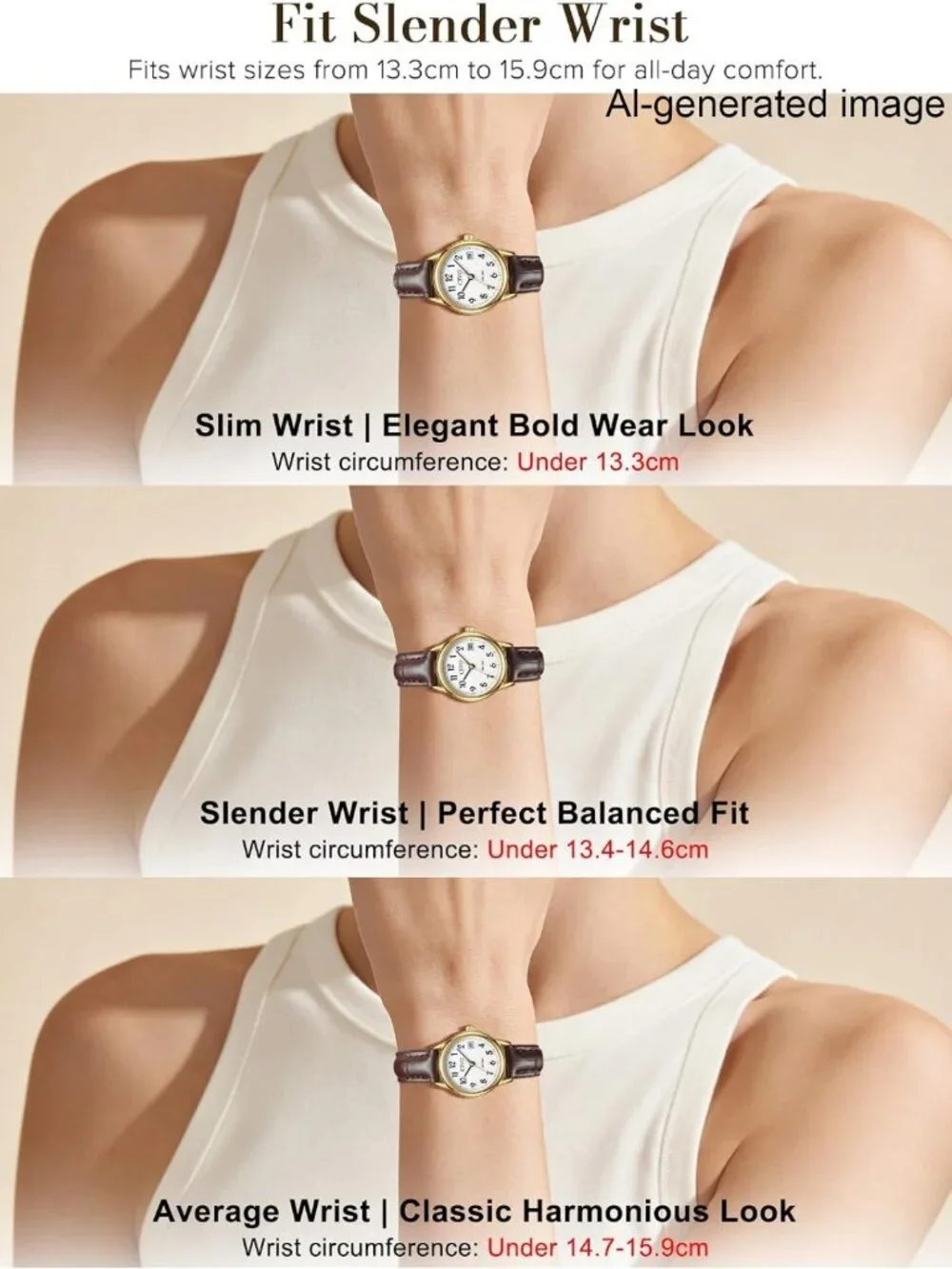 Vintage Leather Women's Watch - 25mm Classic Easy Read Dial, Perfect Gift for